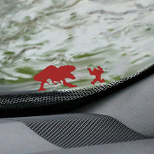 T-Rex en Yeti Bigfoot voorruit Easter Egg hoeksticker - aangepaste vinylafbeelding
 2