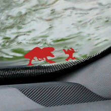 T-Rex en Yeti Bigfoot voorruit Easter Egg hoeksticker - aangepaste vinylafbeelding
 2
