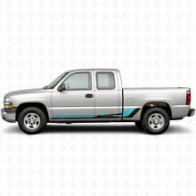 Retro Mountain Wave Deur- & Rocker Panel Vinyl Strepen voor Chevrolet Silverado 1500 GMT800 1999-2007_2