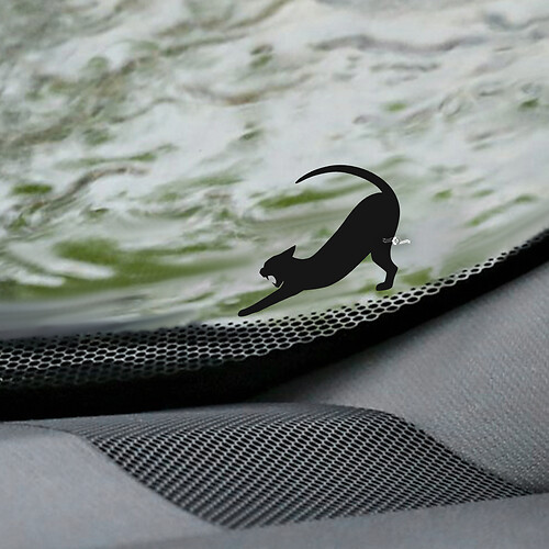 Cat Pantera voorruit Easter Egg hoeksticker - aangepaste vinylafbeelding
