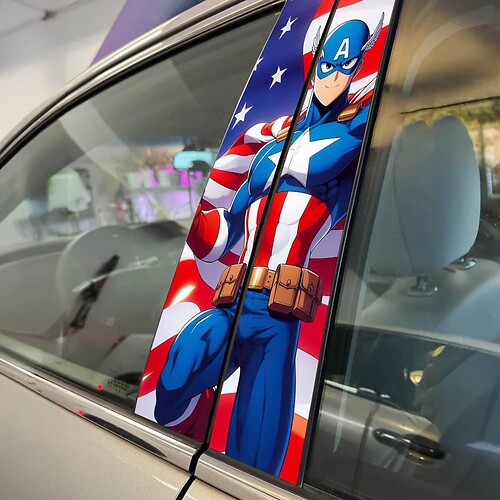 US American Anime stijl pijler deuren auto sticker sticker wrap aangepaste vinyl graphics voor voertuig styling
