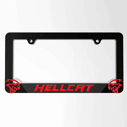 Hellcat-logo kentekenplaatcovers frames voertuigdecoratie passend voor Dodge