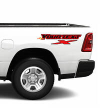 Aangepaste Tekst X Logo Achterkant Vinyl Decal Set voor Dodge Ram 1500_3