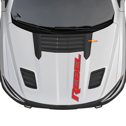 Dodge Ram 1500 Rebel Hood Logo Vinyl Decal Grafische Sticker 2 kleuren
