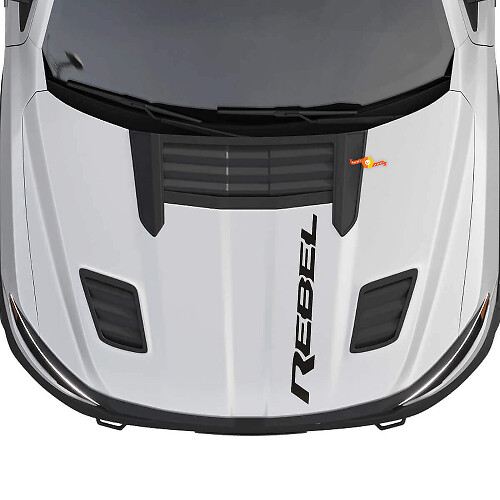 Rebel Hood Logo Vinylsticker voor Dodge Ram 1500 Rebel
