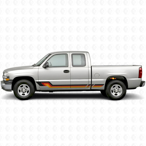 Retro parallelle deur- en dorpelstreep vinylstrepen voor Chevrolet Silverado 1500 GMT800 1999-2007
