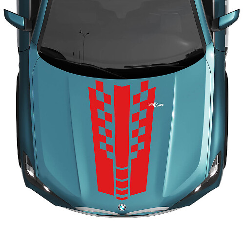 BMW X5 G05 motorkap geruite streep sticker - vinyl M Performance
