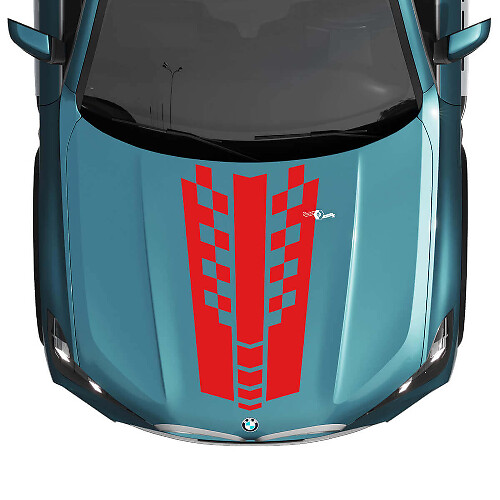 BMW X5 G05 motorkap geruite streep sticker - vinyl M Performance
