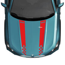 BMW X5 G05 motorkap geruite streep sticker - vinyl M Performance 2
 3