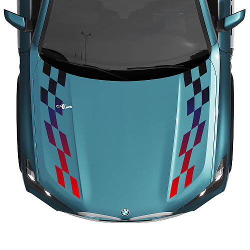 BMW X5 G05 motorkap geruite sticker met gradiëntstreep - vinyl M Performance
