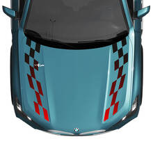 BMW X5 G05 motorkap geruite sticker met gradiëntstreep - vinyl M Performance
 2