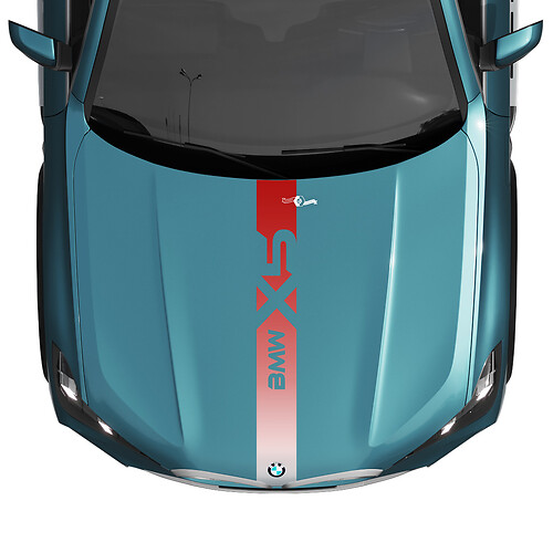 BMW X5 G05 Hood centrale gradiëntstreep sticker vinyl sticker
