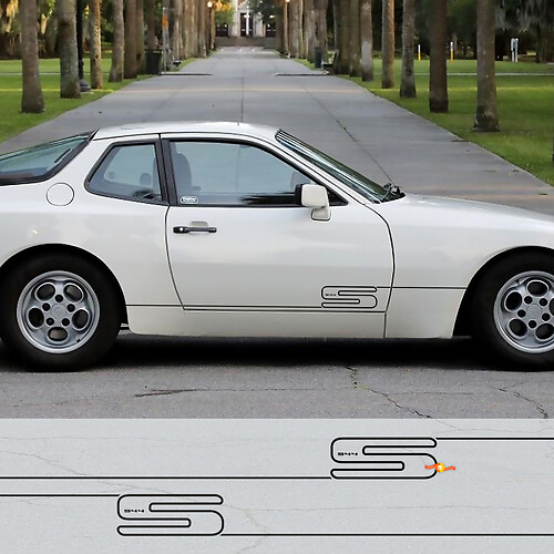 Porsche 944 Turbo Three Stripes Hood Roof Kit - Aangepaste vinylstickerafbeeldingen
