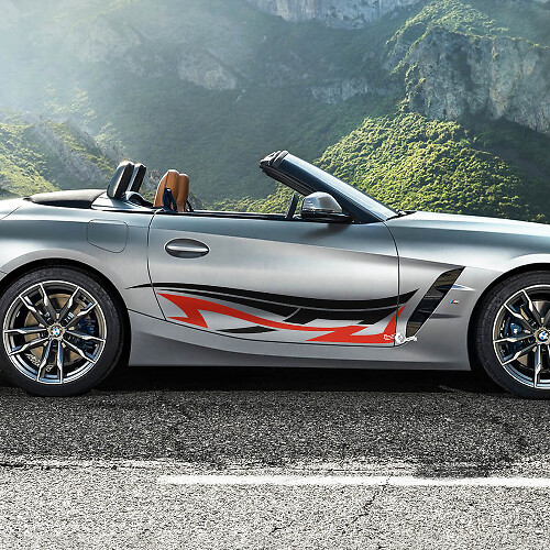 Zijdeur tribale strepen BMW Z4 vinyl sticker
