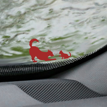 Kat en hond vrienden voorruit Easter Egg hoeksticker - aangepaste vinylafbeelding
 2