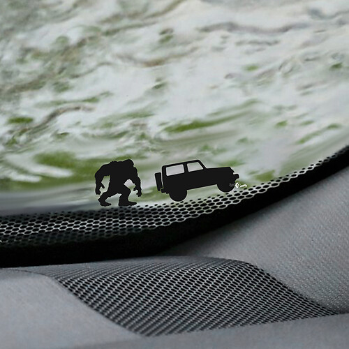 Yeti Bigfoot Jeep Wrangler voorruit Easter Egg hoeksticker - aangepaste vinylafbeelding 2
