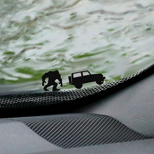Yeti Bigfoot Jeep Wrangler voorruit Easter Egg hoeksticker - aangepaste vinylafbeelding 2
