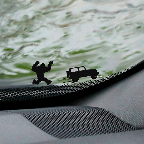 Yeti Bigfoot Jeep Wrangler voorruit Easter Egg hoeksticker - aangepaste vinylafbeelding 3
