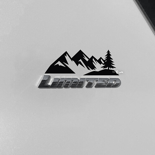 Bergen bomen sticker sticker over Toyota 4Runner Limited badge
 1