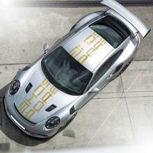 Zijkant Porsche 911 Carrera Cup Race motorkap en daklogo sticker
 2