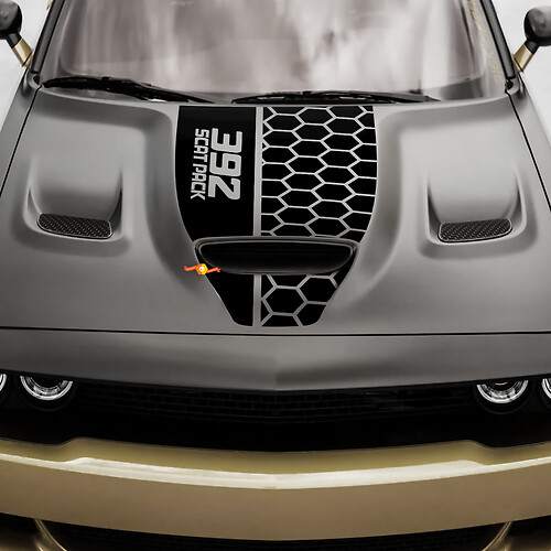 Hood Dodge 392 Scat Pack Challenger of Charger Hemi Vinyl Racing sticker
