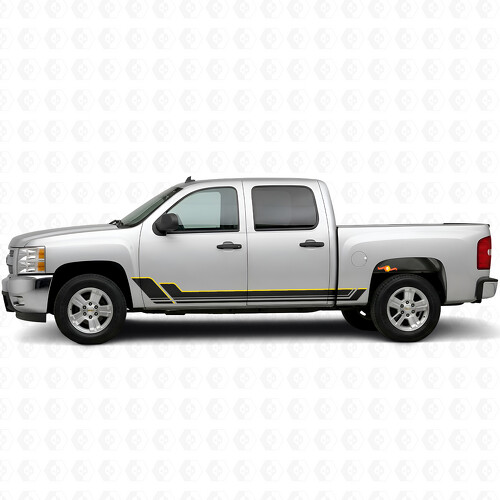 Angular Outline Deur- en Rocker Panel Vinyl Strepen voor Chevrolet Silverado 1500 GMT900 2007-2013_1