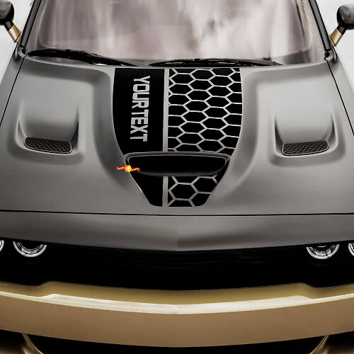 Custom honingraatstijl motorkap vinylsticker voor Dodge Challenger of Charger