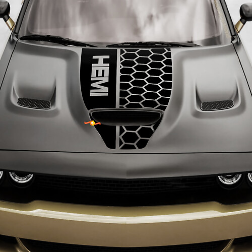 Hood Dodge Hemi Challenger of Charger Hemi Vinyl Racing sticker
