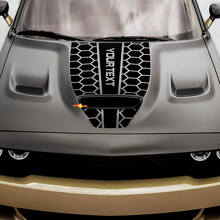 Aangepaste Tekst Honingraatstijl Motorkap Vinyl Sticker voor Dodge Challenger of Charger_2