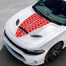 Aangepaste Tekst Honingraatstijl Motorkap Vinyl Sticker voor Dodge Challenger of Charger_3