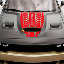 Aangepaste Tekst Honingraatstijl Motorkap Vinyl Sticker voor Dodge Challenger of Charger_4