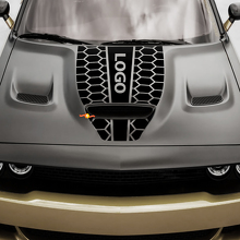 Aanpasbare honingraatstijl motorkapstrepen vinylsticker voor Dodge Challenger of Charger_2