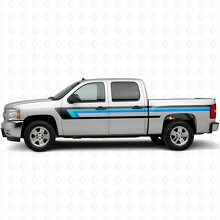 Retro Bovenste Ruitstijl Deur- & Zijwand Vinyl Strepen voor Chevrolet Silverado 1500 GMT900 2007-2013_2