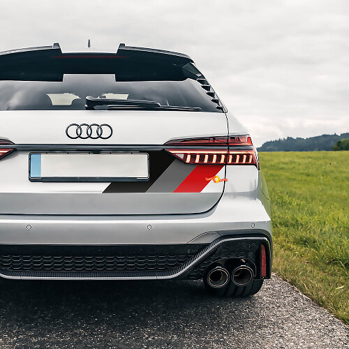 Motorsportstijl Achterzijde Zijstrepen Vinyl Stickers voor Audi RS-modellen