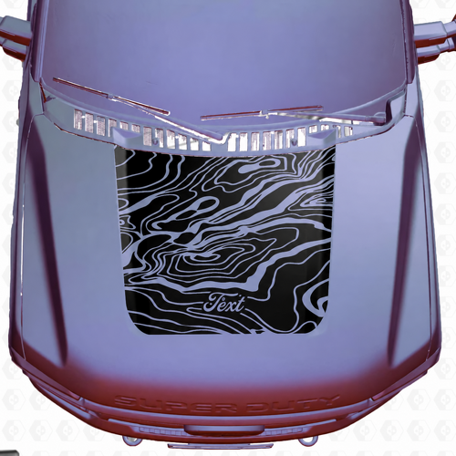 Tekstscript Topografisch Motorkap Paneel Motorkap Vinyl Decal Sticker voor Ford F-250