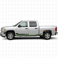 Ruitvormige Race Deur- & Zijklepset Vinyl Strepen voor Chevrolet Silverado 1500 GMT900 2007-2013_4