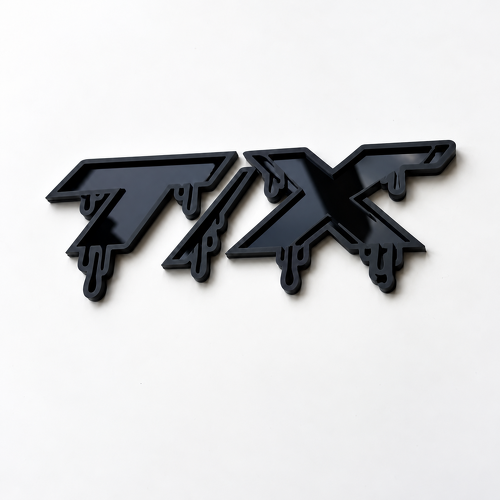 R/T Style Black Blood Drip Custom T/X 3D — Embleem (spatbord, achterklep)