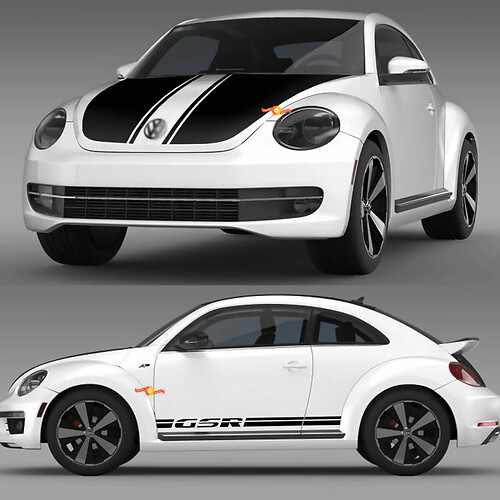 VW Volkswagen Kever GSR Rally Strepen Volledige Kit Decals Stickers
