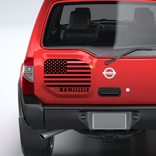 Achterste Amerikaanse Amerikaanse vlag Grunge noodlijdende Nissan Xterra Graphics Vinyl Stickers Decals

