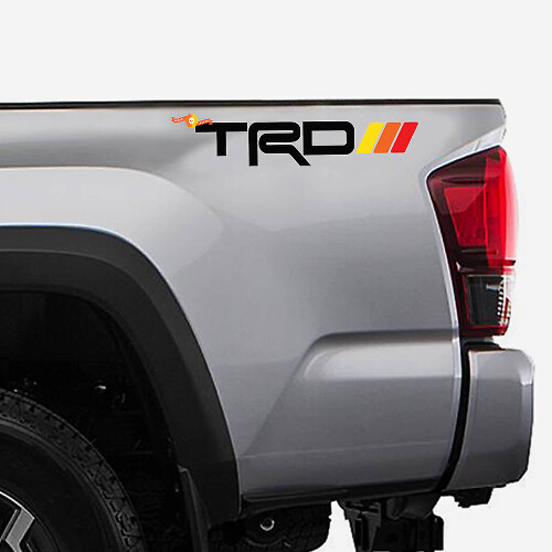 TRD met retrostijl zijkantstrepen vinyl decalset voor Toyota