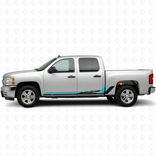 Retro Mountain Wave Deur- en Sierlijst Vinyl Strepen voor Chevrolet Silverado 1500 GMT900 2007-2013_2