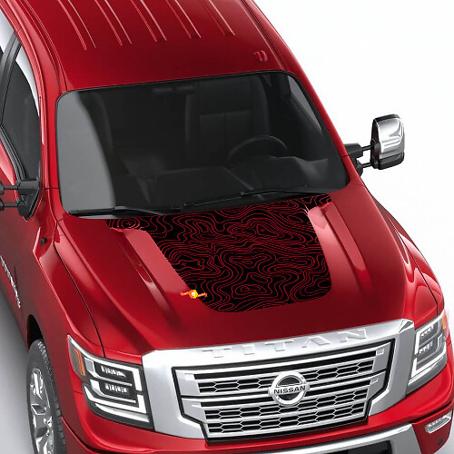 Topografische Kaart Motorkap Vinyl Decal voor Nissan Frontier Pro-4X