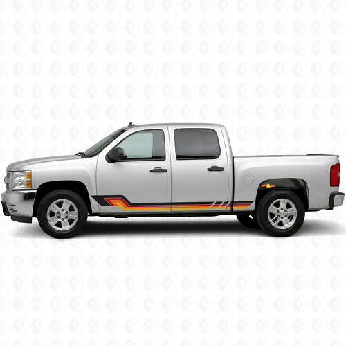 Retro parallelle deur- en dorpel vinylstrepen voor Chevrolet Silverado 1500 GMT900 2007-2013