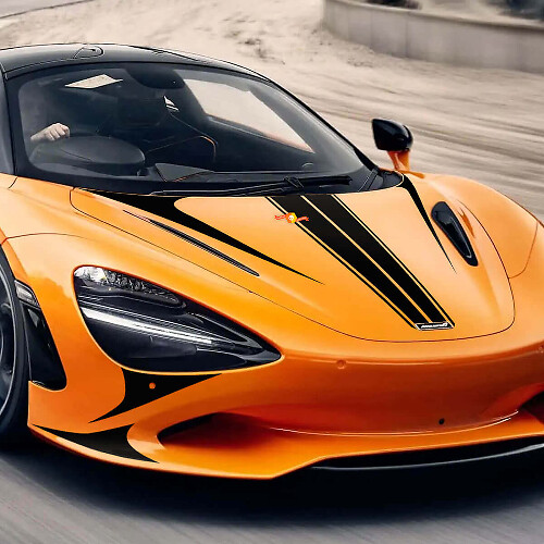 Racing motorkapstrepen vinyl decalset voor McLaren 750S
