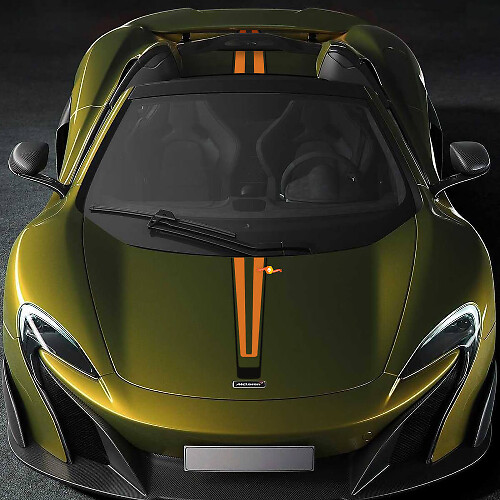 McLaren 675LT Full body Hood Stripe Graphics Vinyl Decal Sticker
