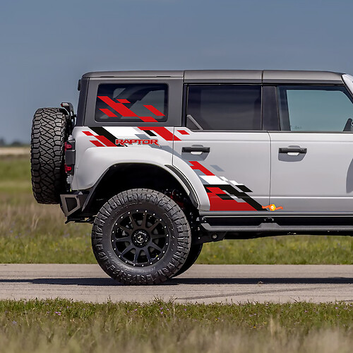 Achterzijde paneel Vinyl Decal Sticker Graphics Kit geschikt voor Ford Bronco Raptor Style
