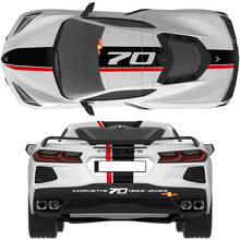 Chevrolet Corvette C8 Stingray Eray Z06-modellen Motorkapdak Achterstrepen Corvette dubbele sticker met volledige lengte Strepen
 2