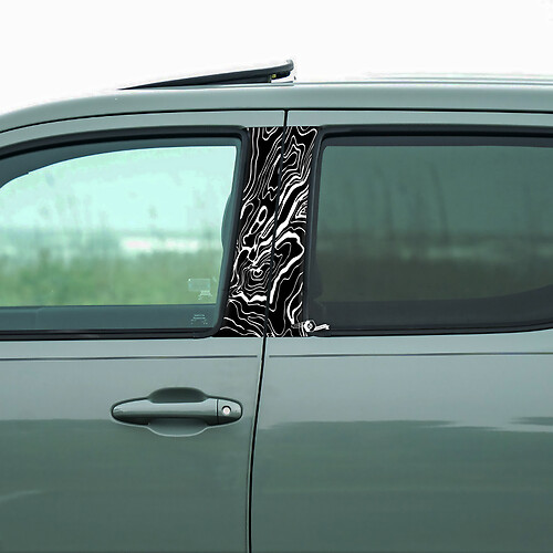 Topografische kaartstijl pijlerdeuren auto sticker sticker wrap
