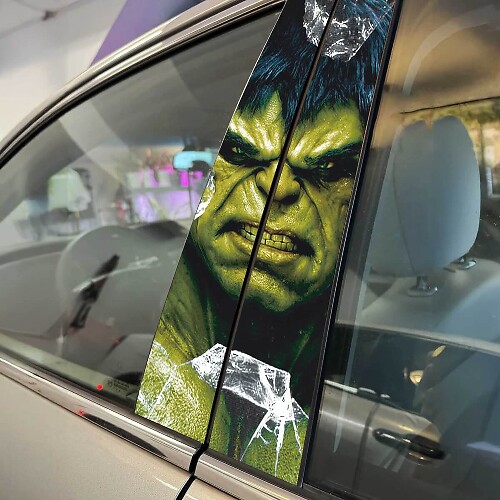 Hulk-stijl zuil deur vinyl sticker wrap kit