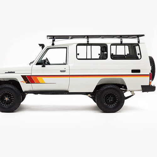 Retro Side Classic Stripes Decal Kit voor Toyota Land Cruiser J75 -serie

